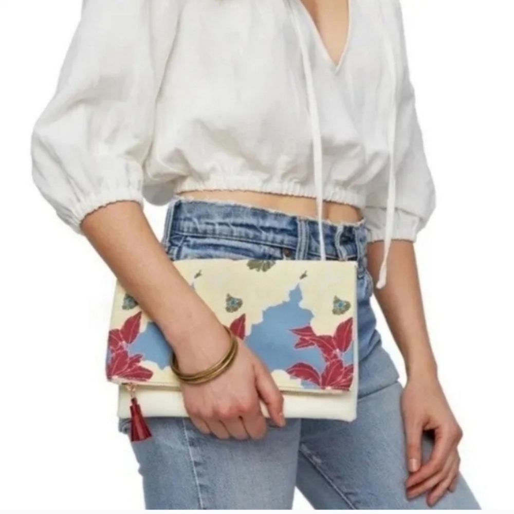 Anthropologie Rachel Pally Bloom Reversible Clutch NWOT With Dust Bag Limited